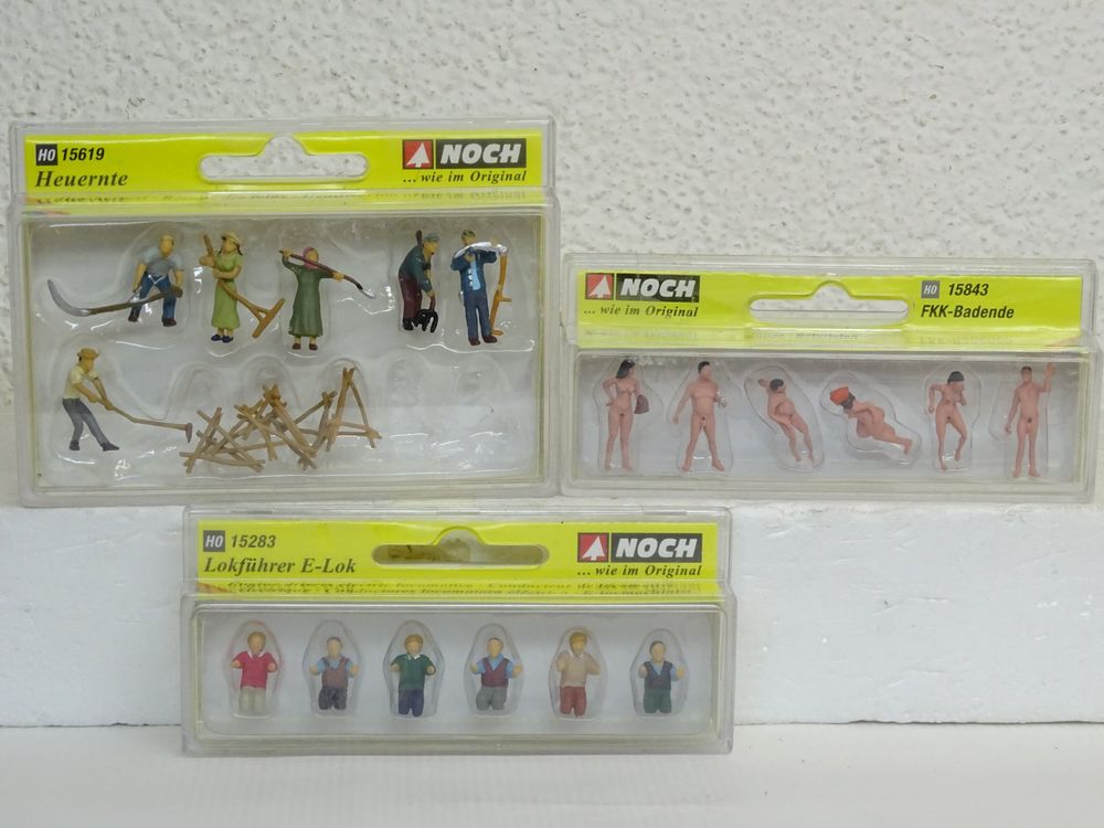 Figurines Noch FKK Baigneurs - Set De 6 Personnages Nus - Pour Modélisme Ferroviaire - Dès 14 Ans