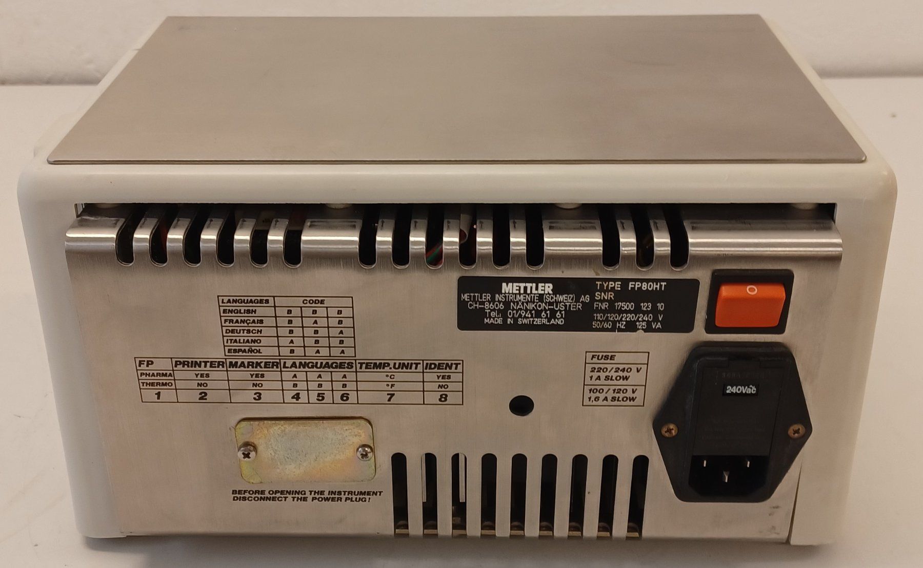 Accessori da laboratorio: Mettler FP 80 HT Central Processor – Difettoso da Niederdorf venduto da LeptonAG_Labor 3