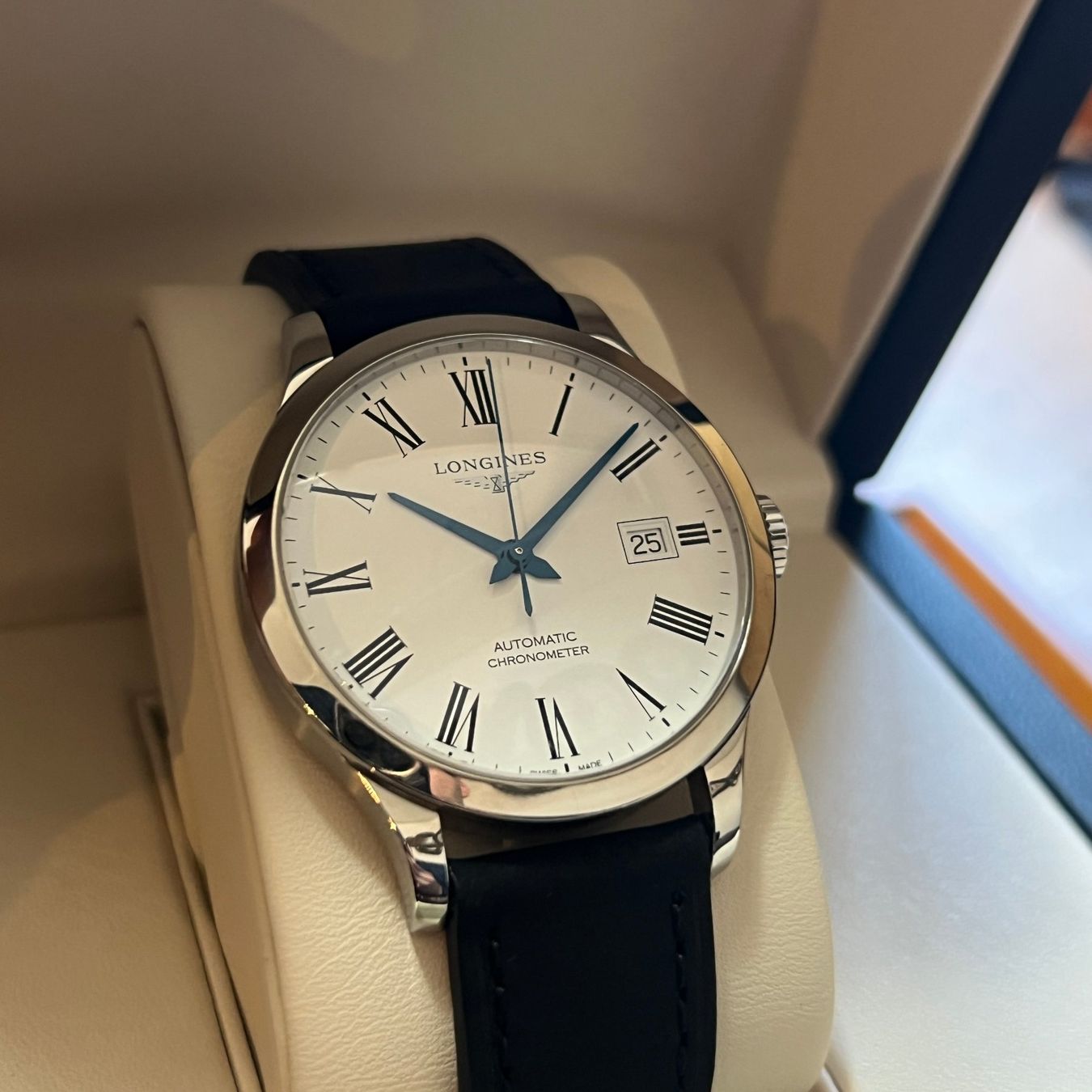 Longines Orologi: Longines Record Automatic Date L2.820.4.11.6 – Usato da Carouge GE venduto da Watchaser 1