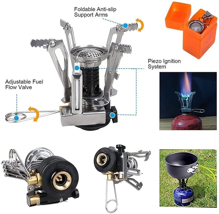 Geschirrsets: Camping Kochgeschirr Set 1-2 Personen Mini Gaskocher Outdoor – Neu und originalverpackt aus Herisau von PaddlePeak 2