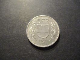 5.- Fr 1931  Superbe pièce  Superbe qualité