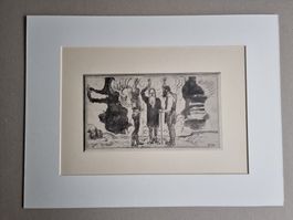 FERDINAND HODLER LICHTDRUCK UM 1919 MIT NEUWERTIGEM PASSEPAR