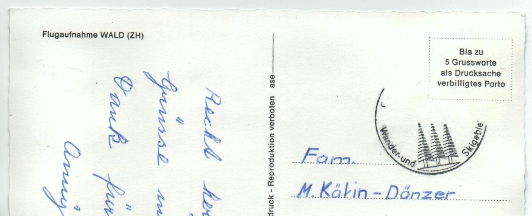 Cartoline postali: WALD ZH Flugaufnahme – Usato da Jona venduto da philajona 1