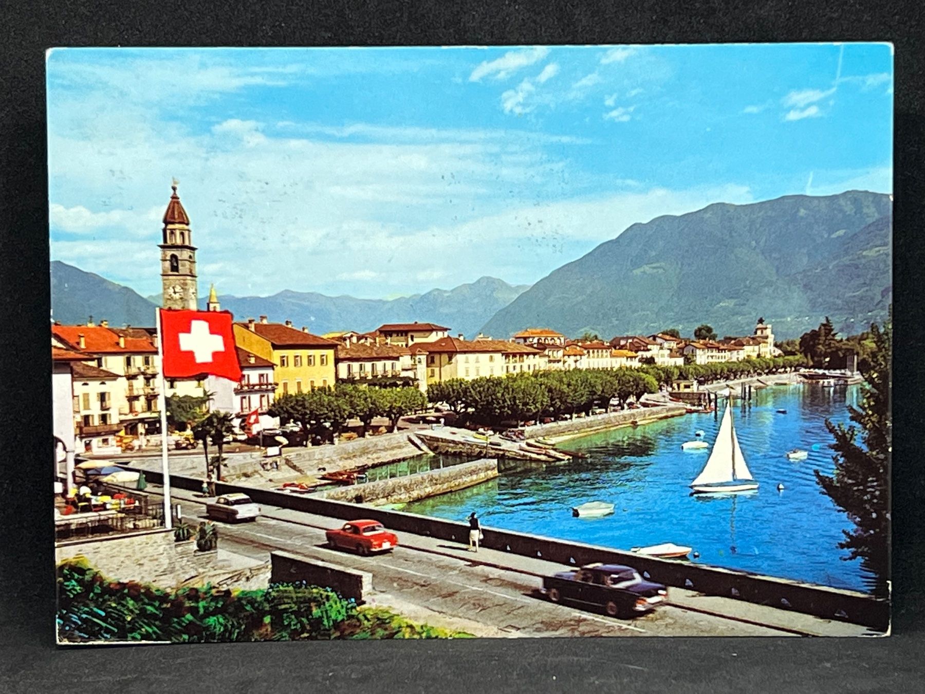 Cartoline postali: Ascona - Lago Maggiore Panorama – Usato da Widnau venduto da Brusi9
