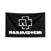 Fahne mit Rammstein Logo / Flag schwarz / weiss 60 x 90cm