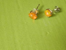 boucle oreille opal orange 5mm