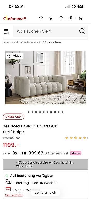 Sofas: Sofa + Pouf von Conforama – Gebraucht aus Basel von ila_8l6p
