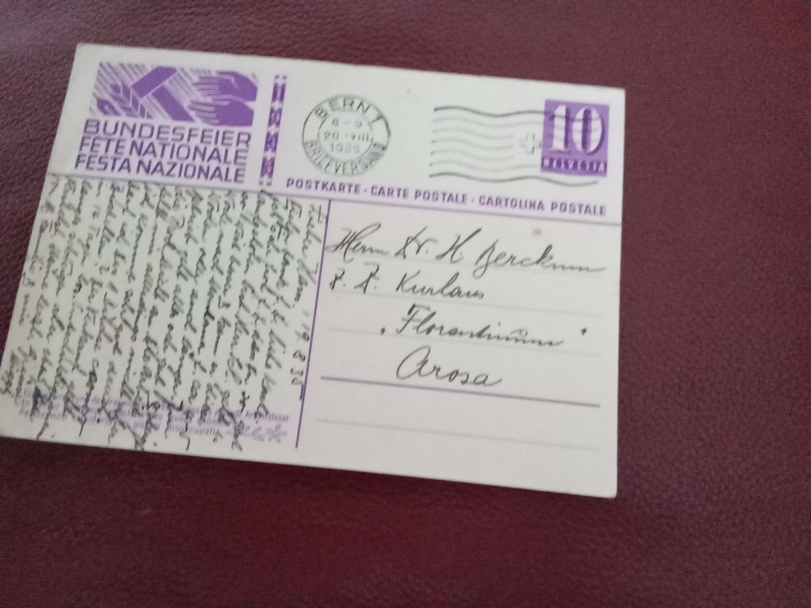 Cartoline postali: 2 BUNDESFEIER -KARTEN1935 – Usato da Muri BE venduto da Alk 2