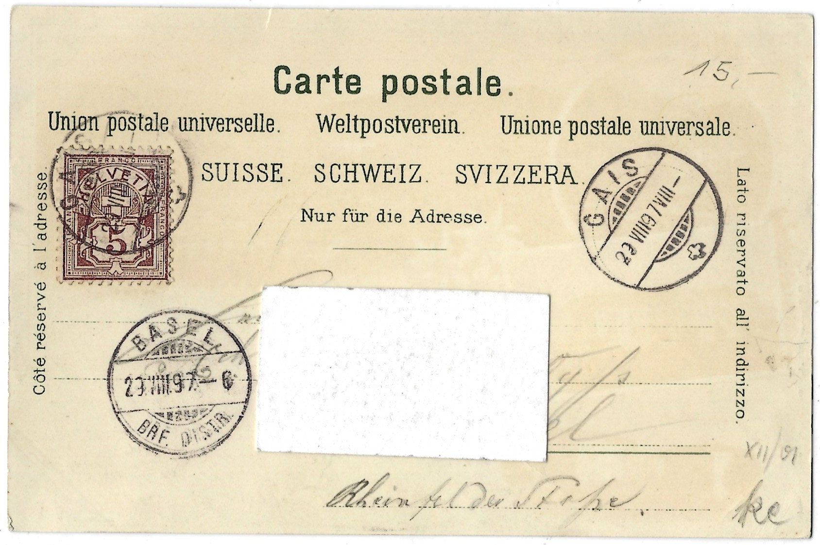 Cartoline postali: GRUSS   aus   Herisau. – Usato da Bütschwil venduto da Jackson1A 1