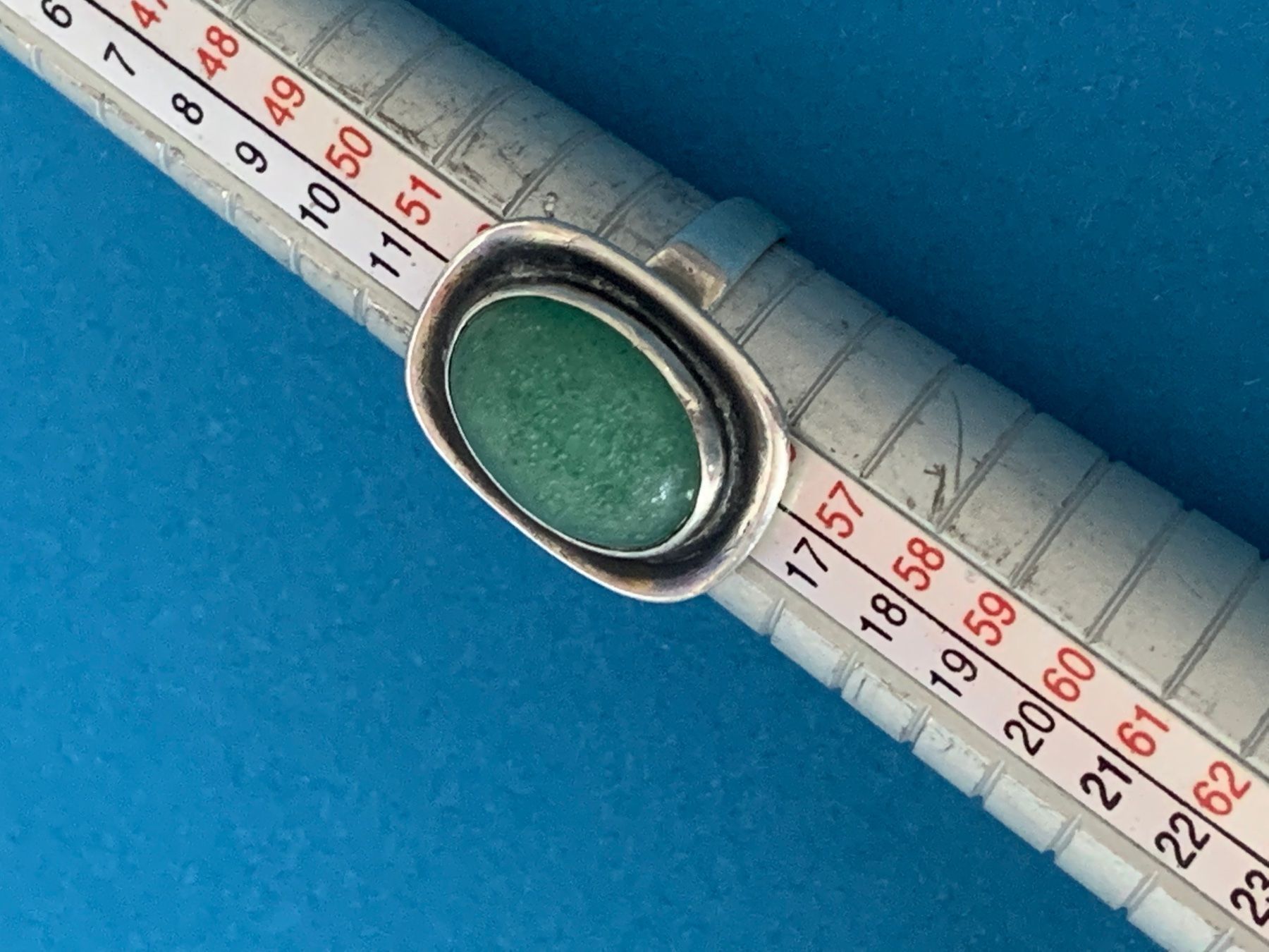Anelli: Silberring mit grünemStein (54) – Usato da Dittingen venduto da Bijoubelle 1