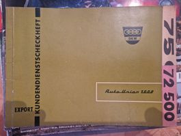 DKW /Auto Union 1000 Export Kundendienstscheckheft