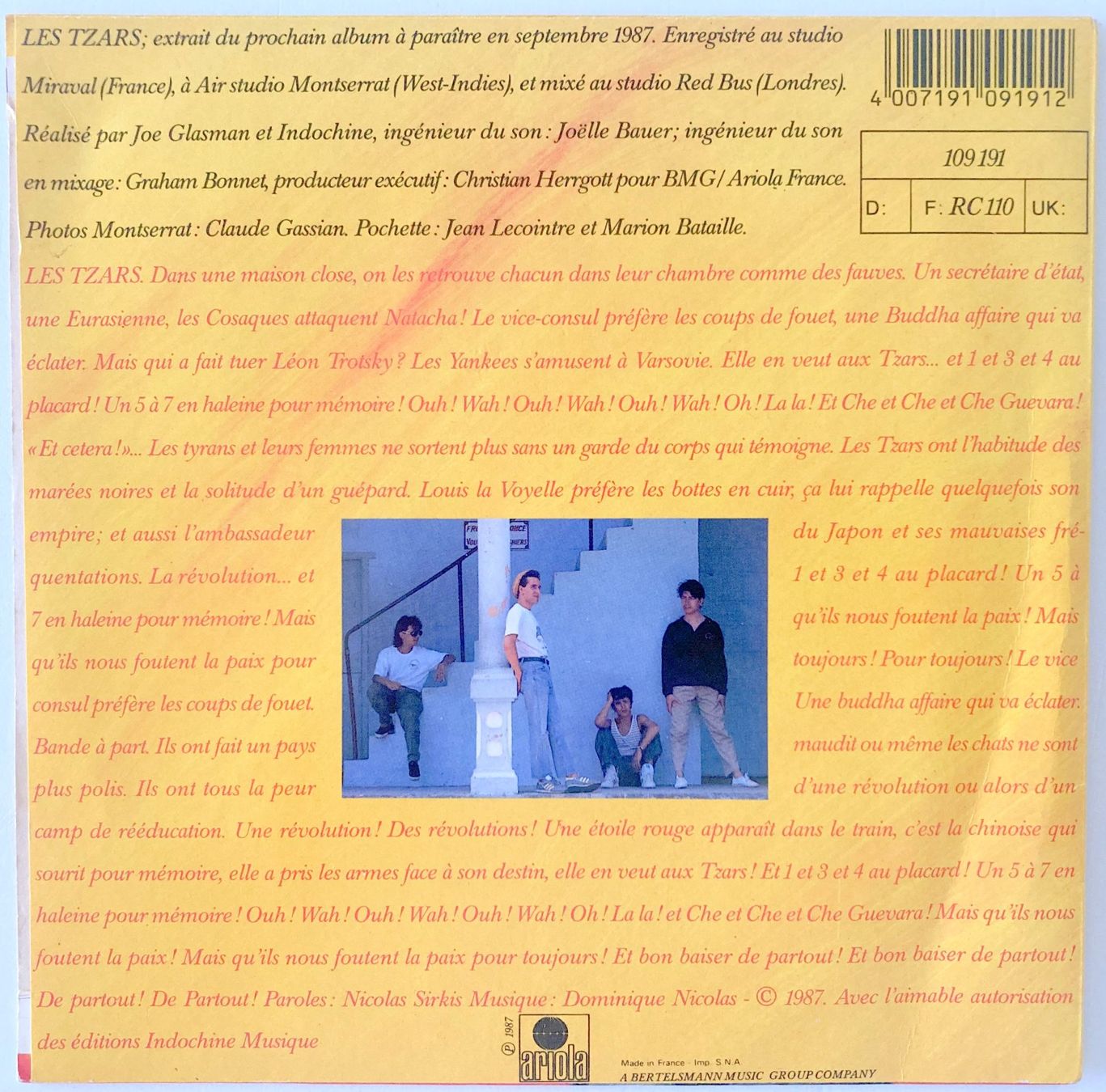 Vinyles: INDOCHINE - LES TZARS – D'occasion à Bottens par hotter-than-hell 1