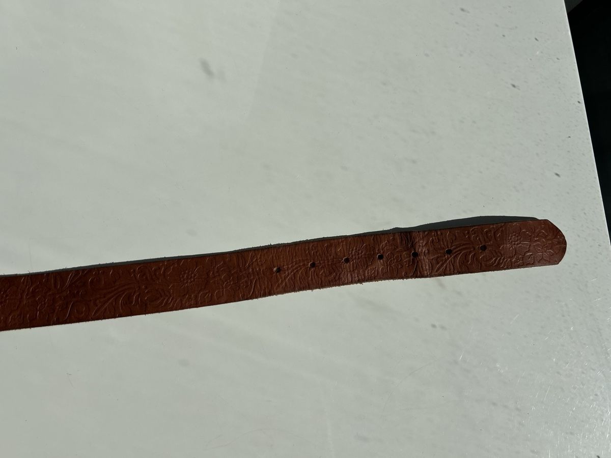 Ceintures: Vintage Leather belt brown embossed pattern – Neuf (Voir description) à Saland par ele_vc96 3