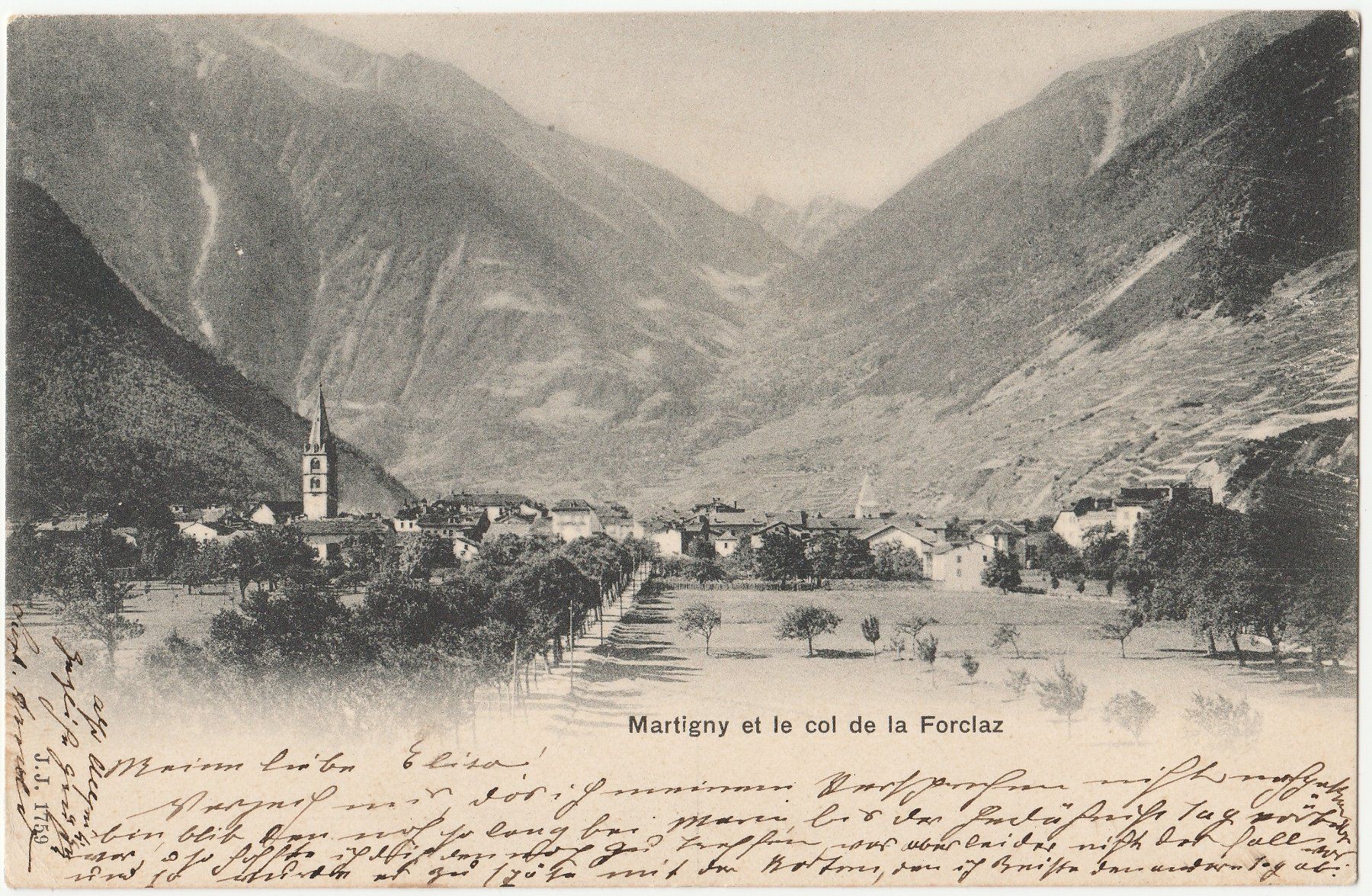 Cartoline postali: Martigny  - (1901) – Usato da Fällanden venduto da Blausegelfliege