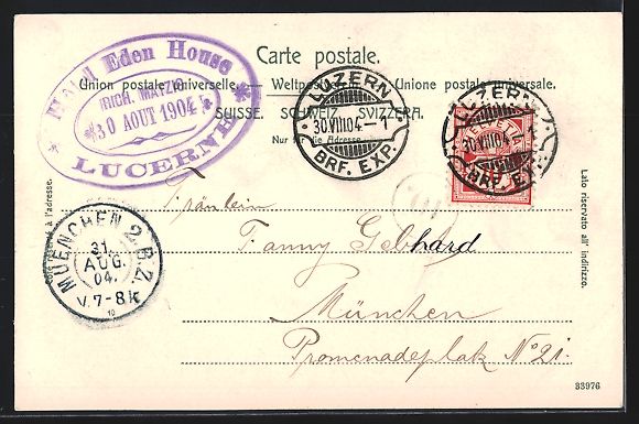 Cartoline postali: Luzern, Blick auf die Unterwaldnerberge – Usato da Berlin venduto da bartko-reher 1