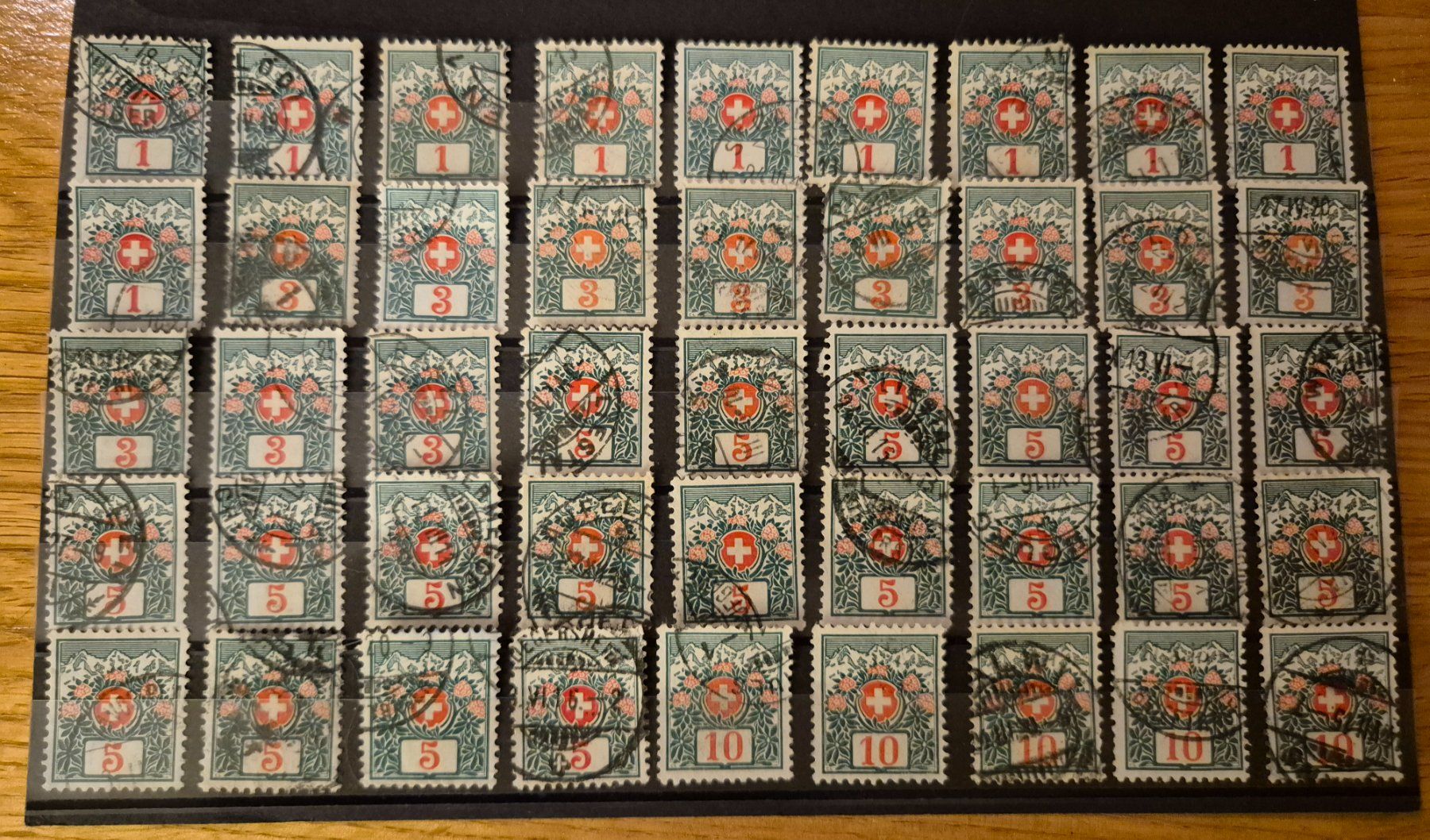 Tutti i francobolli: Lot de timbres taxe CH – Usato da Vionnaz venduto da Rcf1 7
