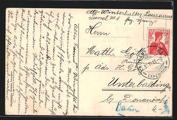 Cartes postales: AK Lausanne, Villa Pre Beaulieu, 1913 – D'occasion à Berlin par bartko-reher 1