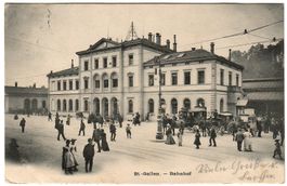 Ansichtskarte  St. Gallen  -  Bahnhof