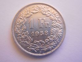 1 Fr. 1958 silber  gute Erhaltung