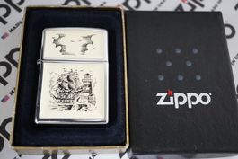 ZIPPO Feuerzeug - SCRIMSHAW - LIGHTHOUSE - twoside - 1996