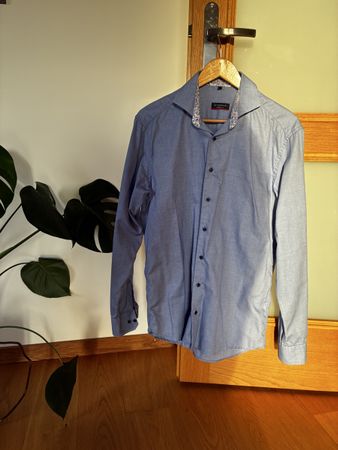 Eterna Modern Fit Shirt, Size 39, Light Blue, non iron