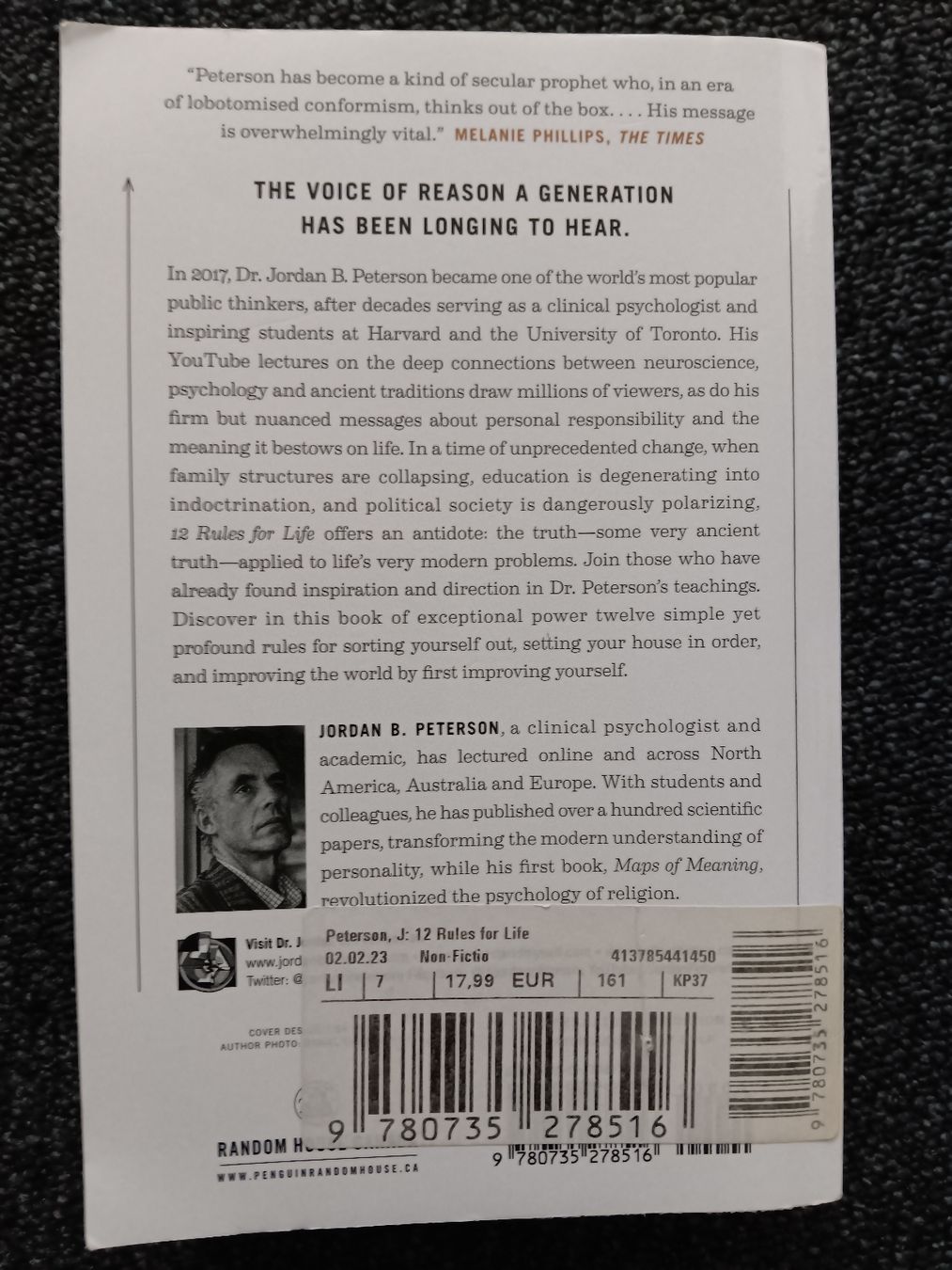 Libri: 12 Rules for Life - Jordan B. Peterson – Usato da Ermatingen venduto da rik4rdo 1
