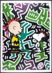Death NYC Pop Art Druck " Haring Figurs & Charlie & Snoopy