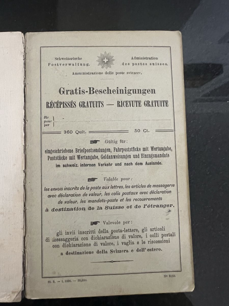 Documenti: Postquittungsbuch 1906 – Usato da Schöftland venduto da mamajasima5 1