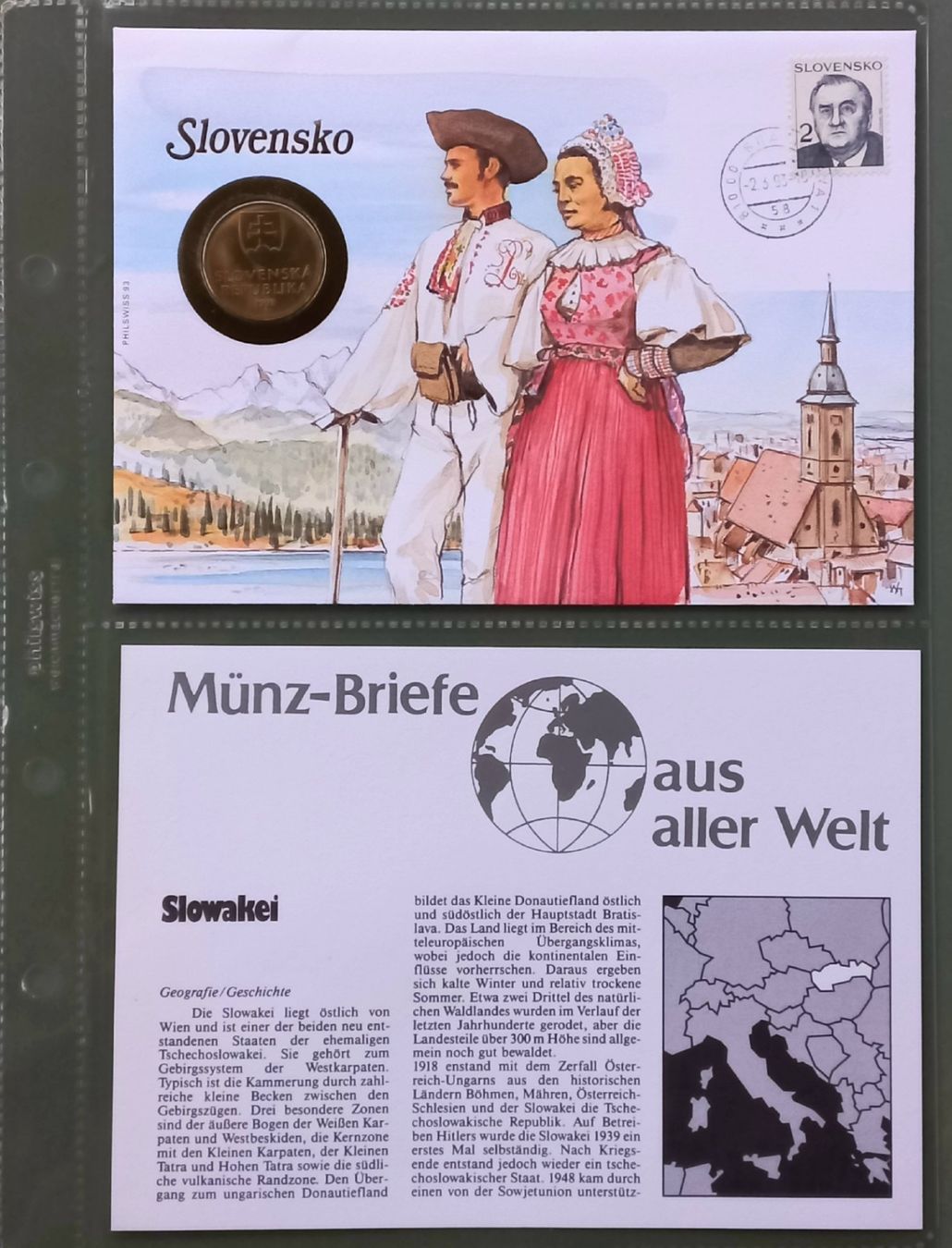 Tutti le monete: Münzbrief Slowakei 1993 – Usato da Niederuzwil venduto da lubimaja