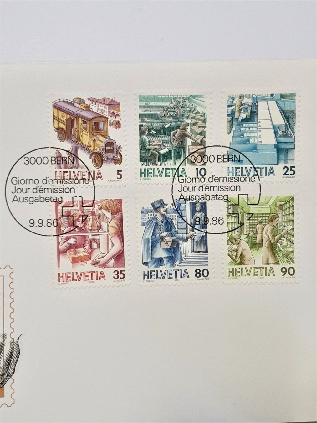 Tutti i francobolli: (155) 1986/1989 2 Kuvert Postbeförderung – Usato da Schwarzhäusern venduto da Inot3 3