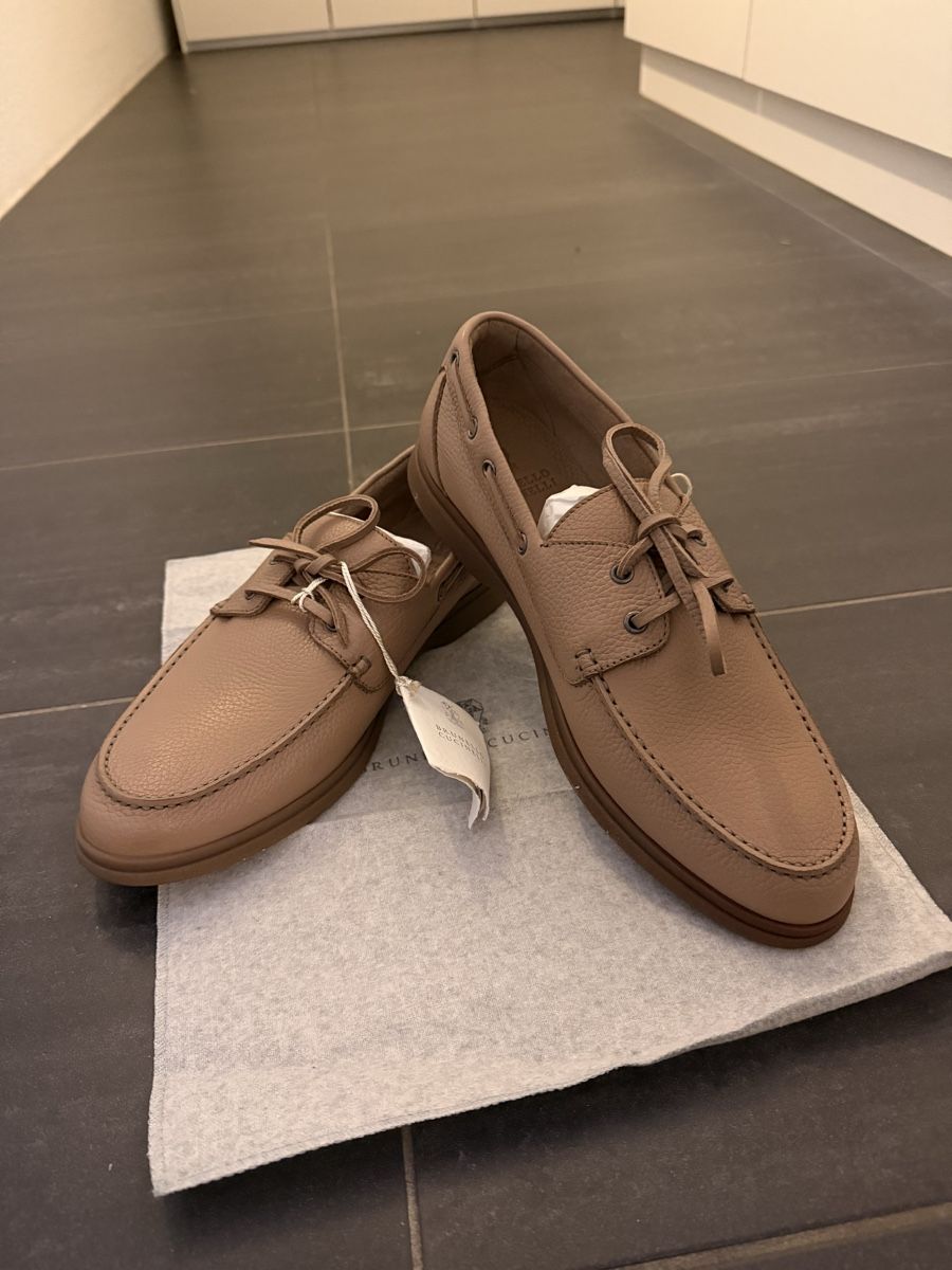 Brunello Cucinelli Herrenschuhe: Brunello Cucinelli Leder Mokassin hellbraun – Neu und originalverpackt aus Oberwil b. Zug von eli_q5dp