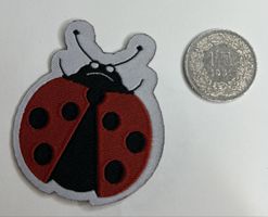 Süsser Marienkäfer Aufnäher Patch Bügelbild Stickerei