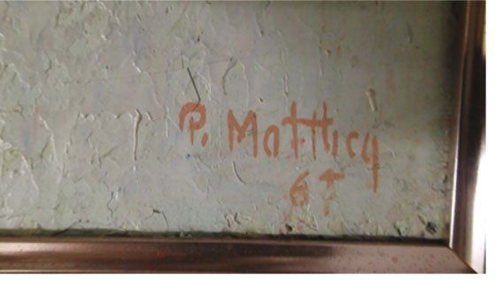 Dipinti: Tableau P. Matthey , art abstrait, signé, 67' – Usato da Carouge GE venduto da Gwendoline2016 1