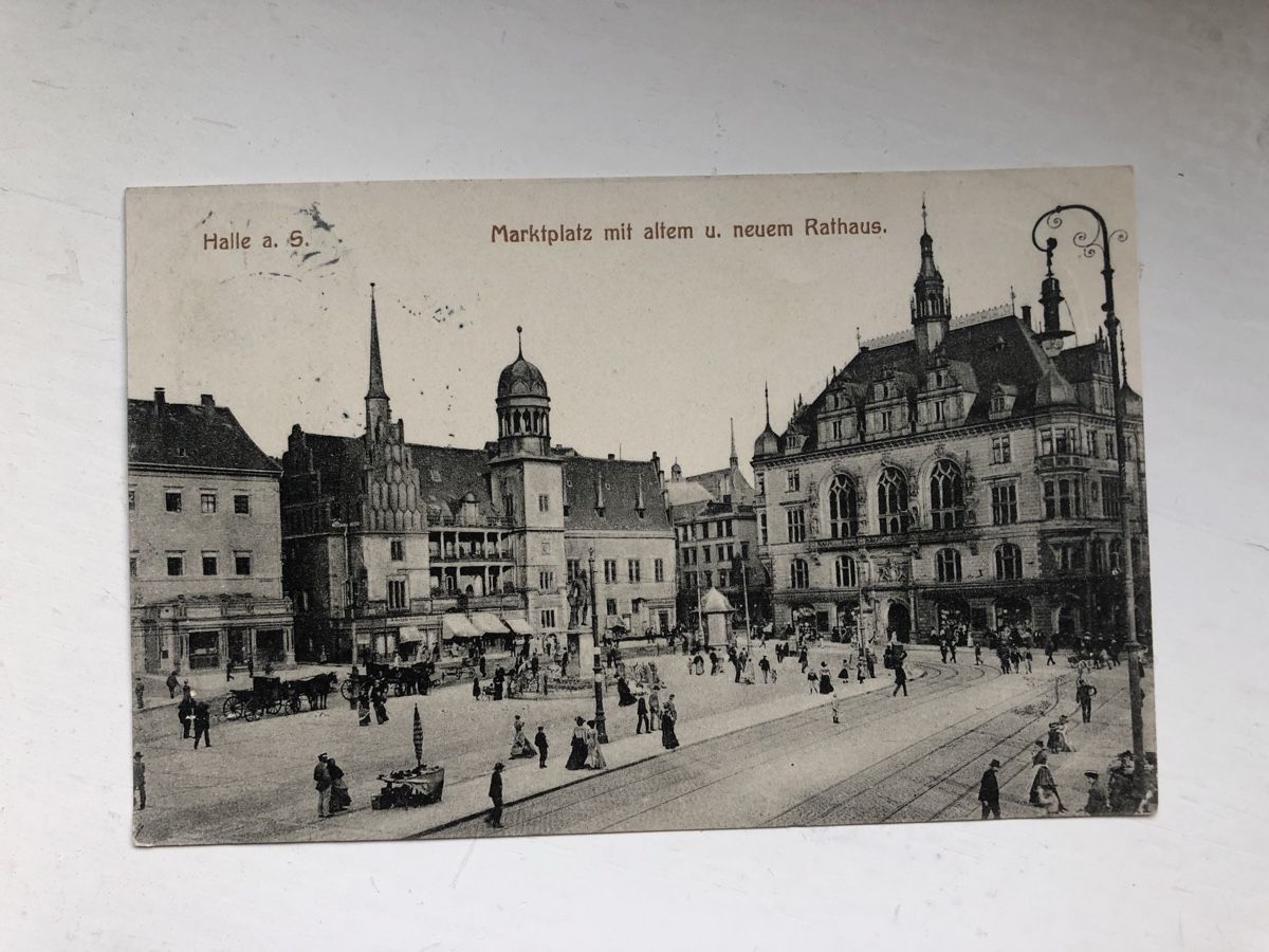 Cartoline postali: 2 saubere Ansichtskarten HALLE a.S. – Usato da Lufingen venduto da Rac0 1