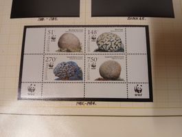 WWF Antilles 2005 Bloc de 4 timbres coraux rares, (1401)
