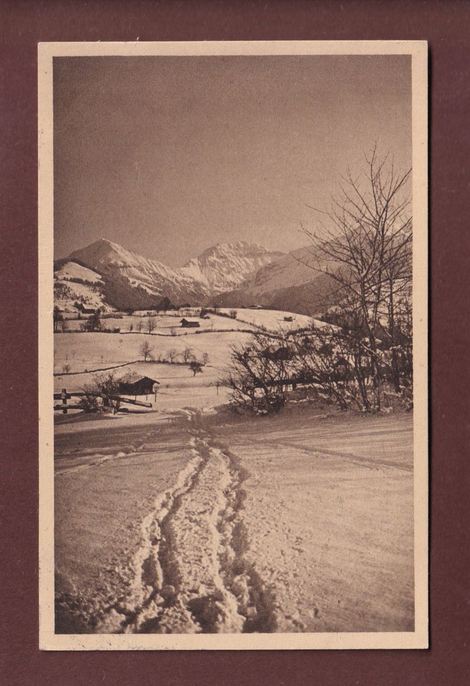 Ansichtskarten: Bei AESCHI im Winter - 1924 – Gebraucht aus Pully von nicecards-shop