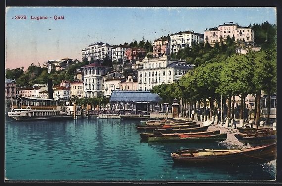 Cartes postales: AK Lugano, Il Quai, 1924 – D'occasion à Berlin par bartko-reher