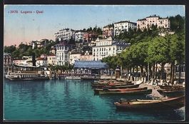 AK Lugano, Il Quai, 1924