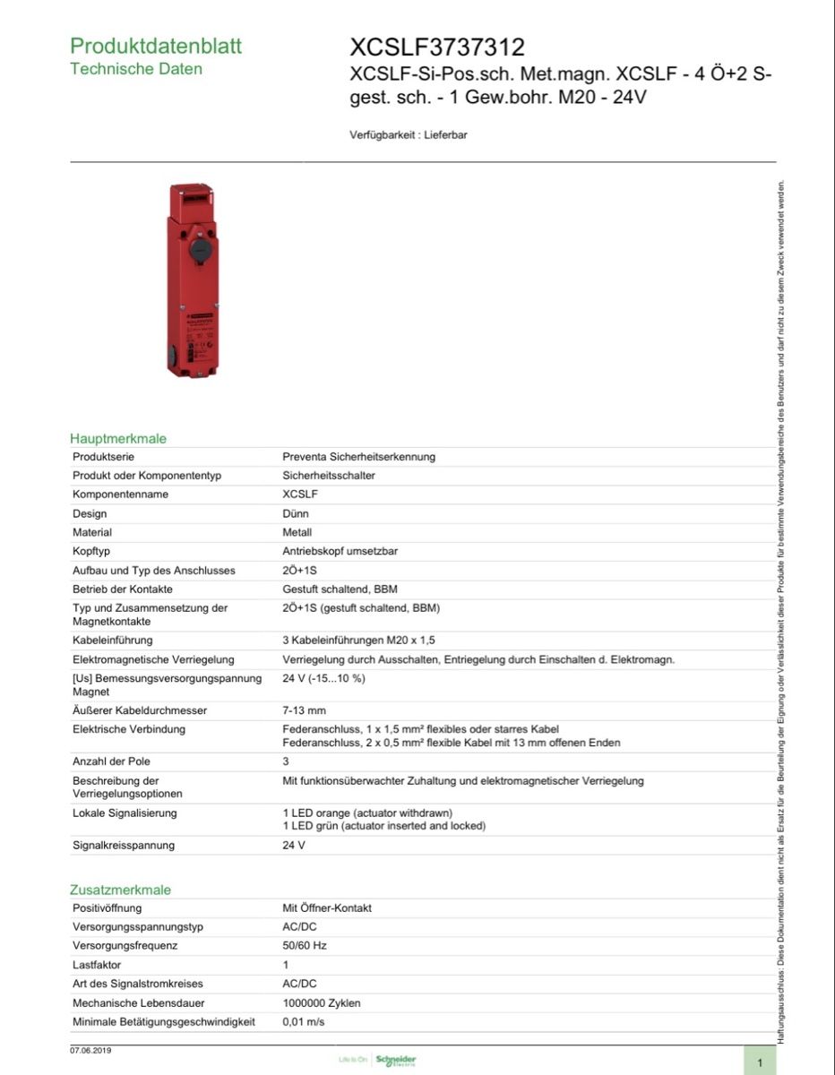 Schneider Interruttori: Sicherheitsschalter Safety switch Telemecanique – Nuovo e nell'imballaggio originale da Safenwil venduto da 2N3773 2