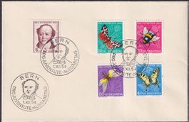 1954, J153-157 auf adresslosem Ersttagsbrief, Kat: 60.-+