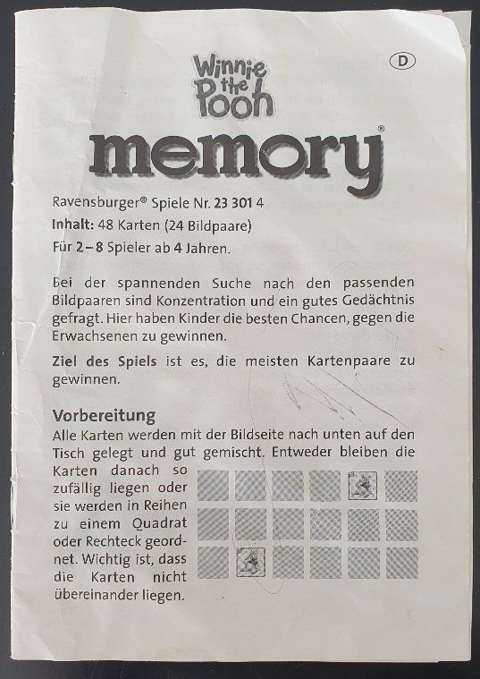 Disney Giochi: Memory "Winnie the Pooh" – Usato da Buttisholz venduto da sico20 2