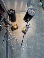 2x Vintage Tischlampen, 70er Jahre, schwarz/Chrom