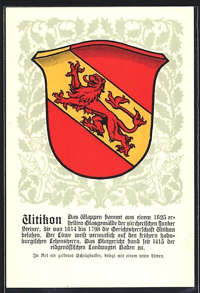 Cartes postales: AK Uitikon, Stadtwappen – D'occasion à Berlin par bartko-reher