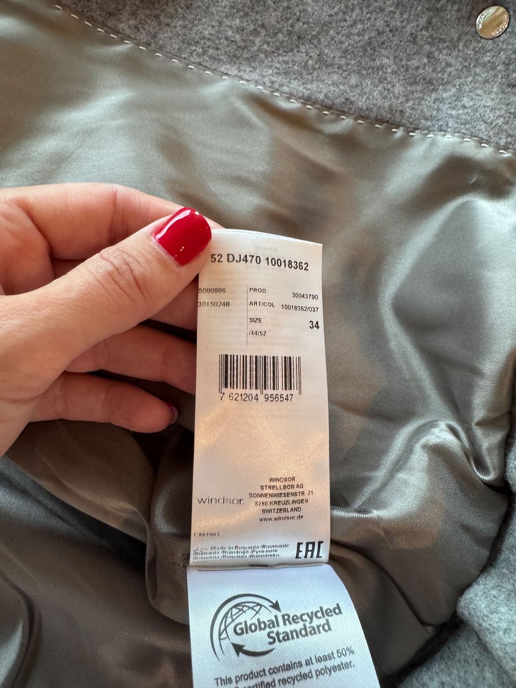 Windsor Giacche: Wenig getragene Bomber Jacke grau Gr. 34 von Windsor – Usato da Herrliberg venduto da jan_lp69 2