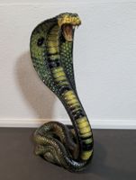 Dekorative Kobra Porzellanfigur, Schlange, 77cm hoch
