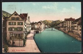 AK Ennet-Baden, Ortspartie mit Brücke