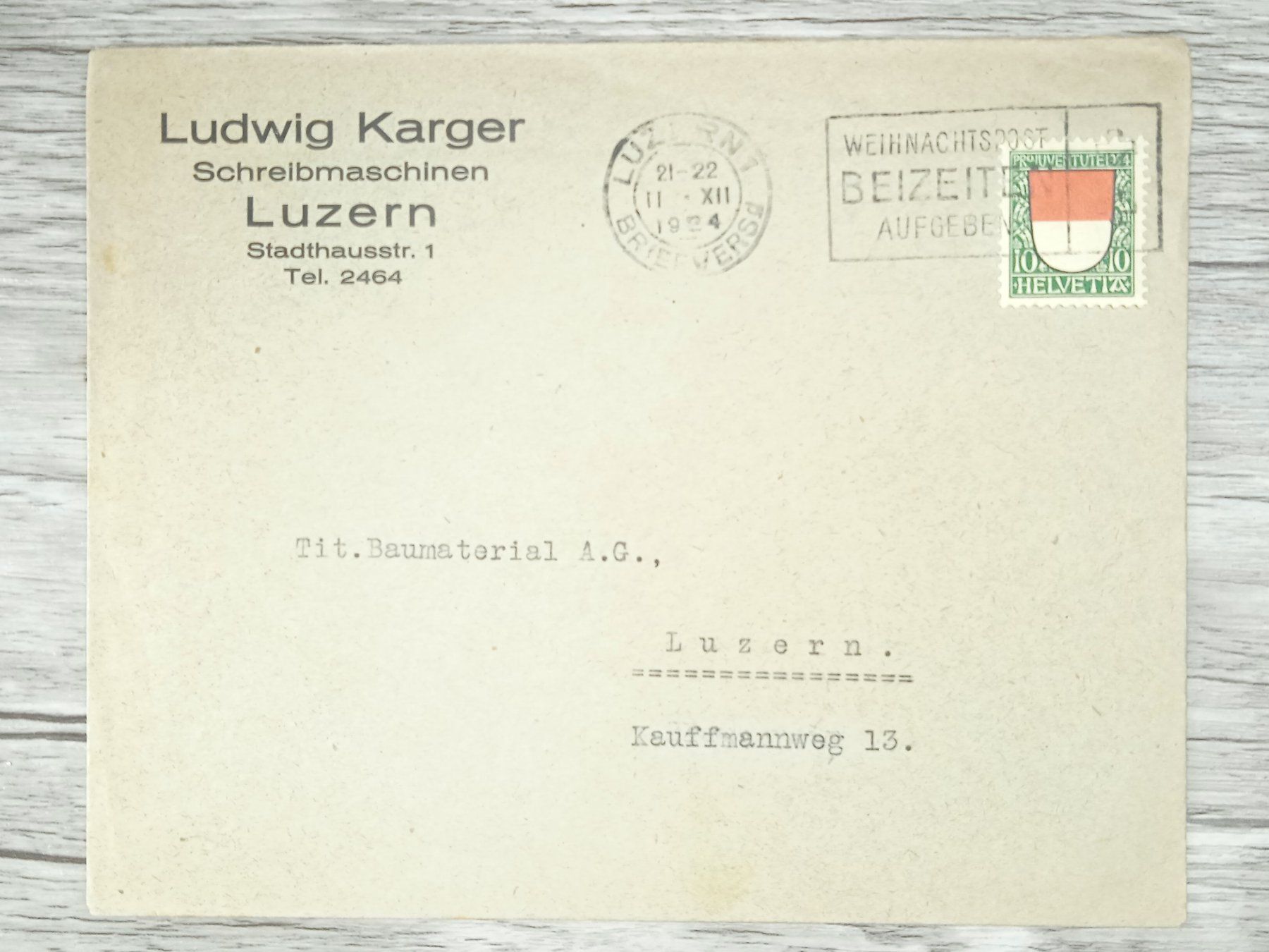 Tutti i francobolli: TR02 Enveloppe + Timbre Suisse 1924 PJ – Usato da Cousset venduto da Patrick_Collections