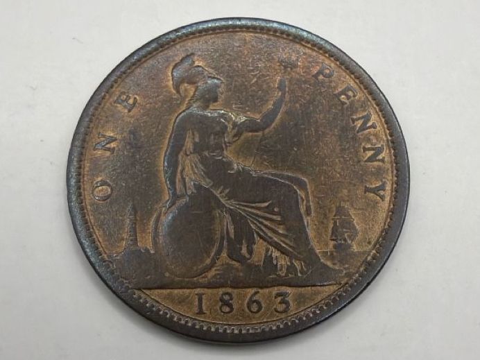 Tutti le monete: 1 Penny 1863, Royaume-Uni – Usato da St-Maurice venduto da SPEKER