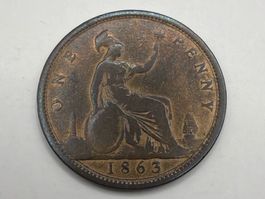 1 Penny 1863, Royaume-Uni