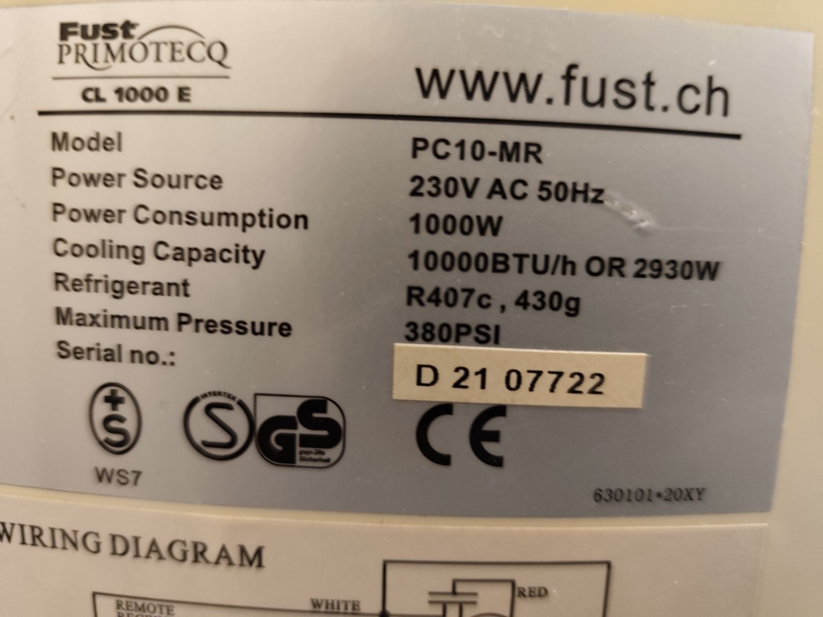 Klimageräte: Fust Primotecq CL 1000 E - Portable Air Conditioner – Gebraucht aus Zollikofen von okjass 3